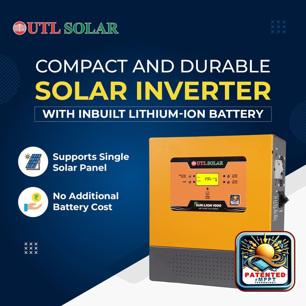 SUN LION 1000 (with in-built Lithium battery) | Wall Mountable Solar Inverter