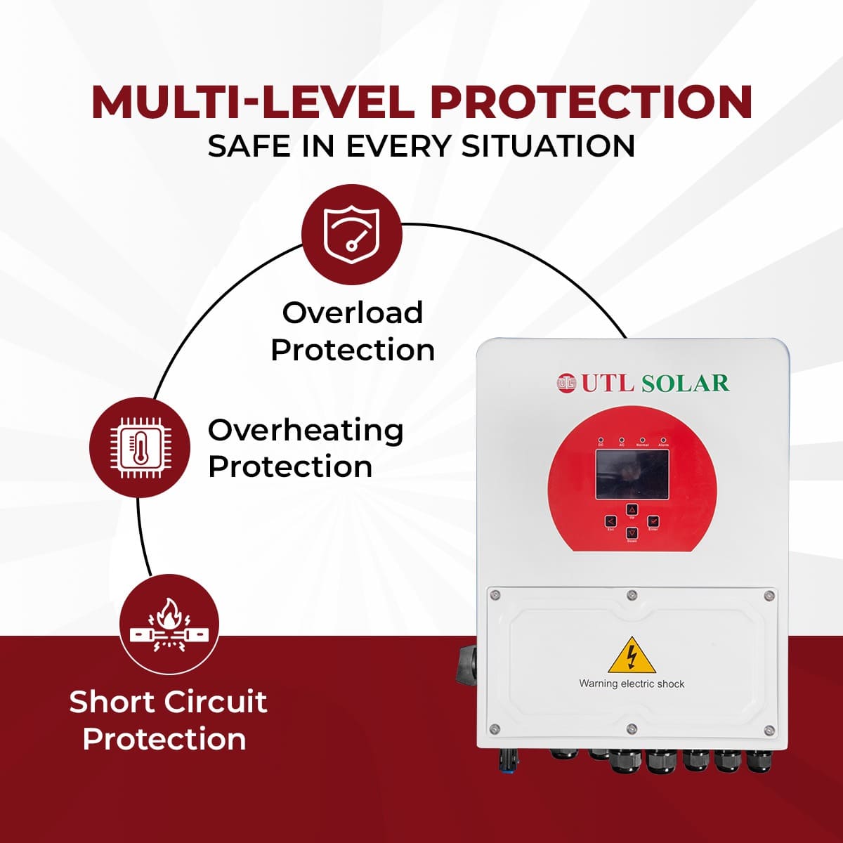 3kVA Transformer-less Hybrid solar Inverter | HYB-3K-GXLS1